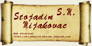 Stojadin Mijakovac vizit kartica